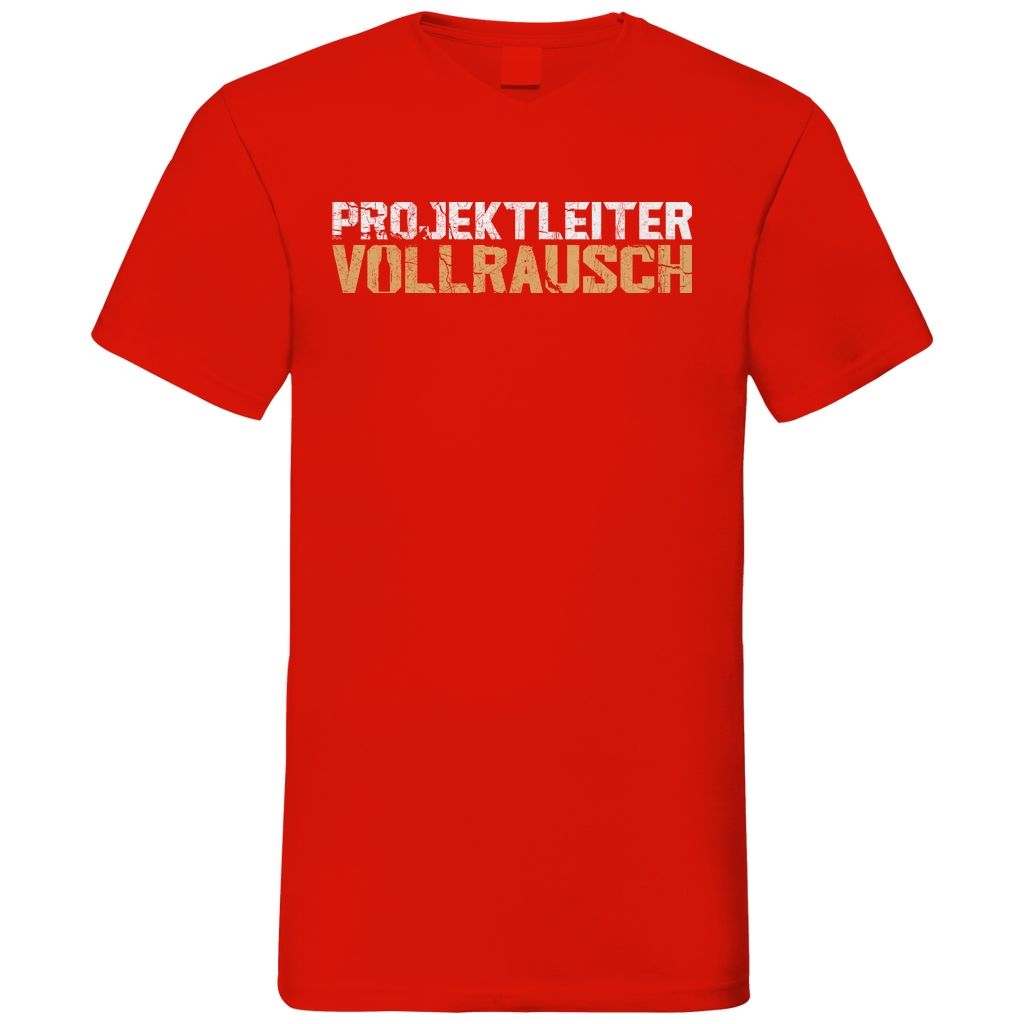 Projektleiter Vollrausch - Herren V-Neck Shirt Red
