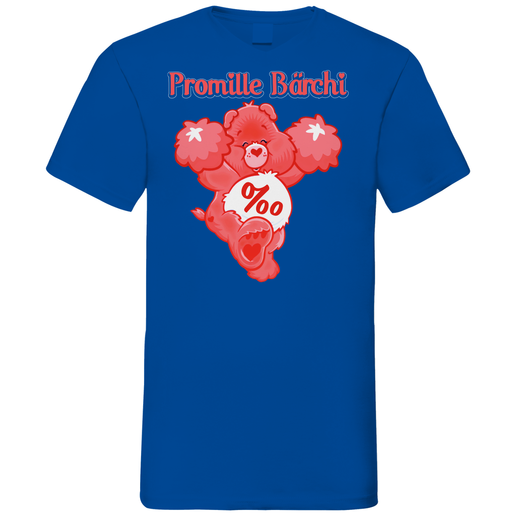 Promille Bärchi - Glücksbärchi - Herren V-Neck Shirt Royal Blue