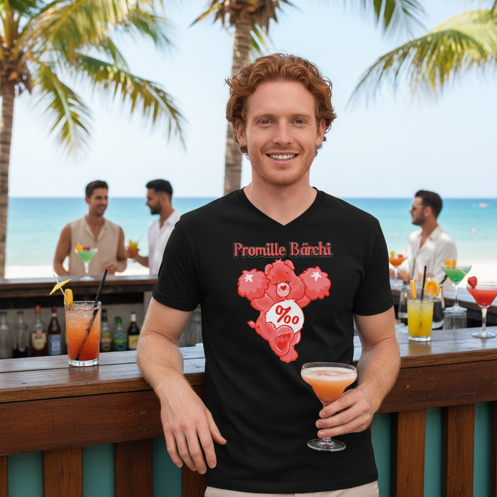 Promille Bärchi - Glücksbärchi - Herren V-Neck Shirt