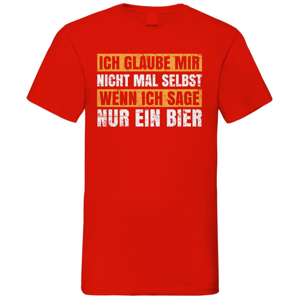 Ich glaube mir nicht mal selbst - Herren V-Neck Shirt Red