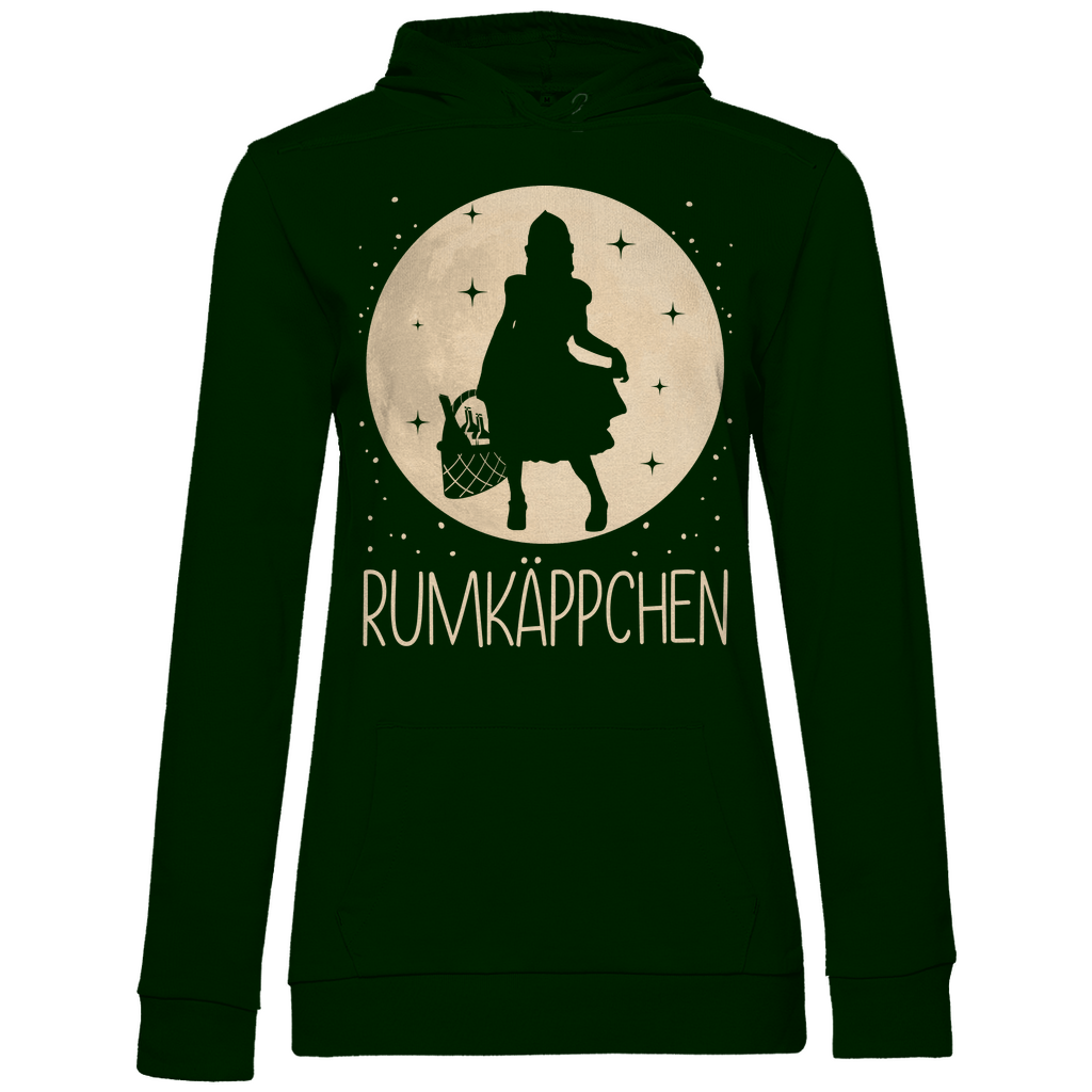 Forest Green Damen Hoodie mit märchenhaftem RUMKÄPPCHEN Design und Prinzessin, Frontansicht
