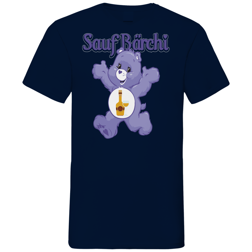 Sauf Bärchi - Glücksbärchi - Herren V-Neck Shirt Navy