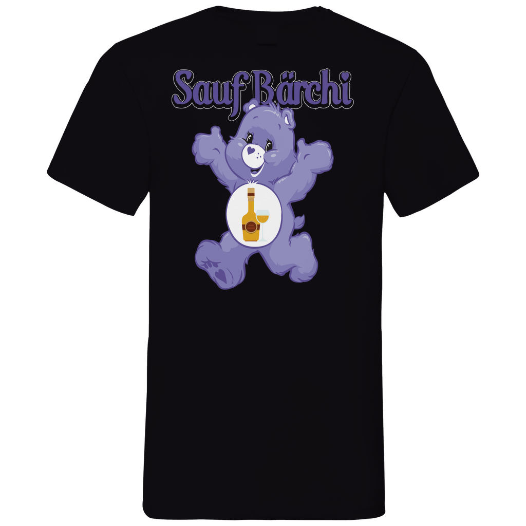 Sauf Bärchi - Glücksbärchi - Herren V-Neck Shirt Black