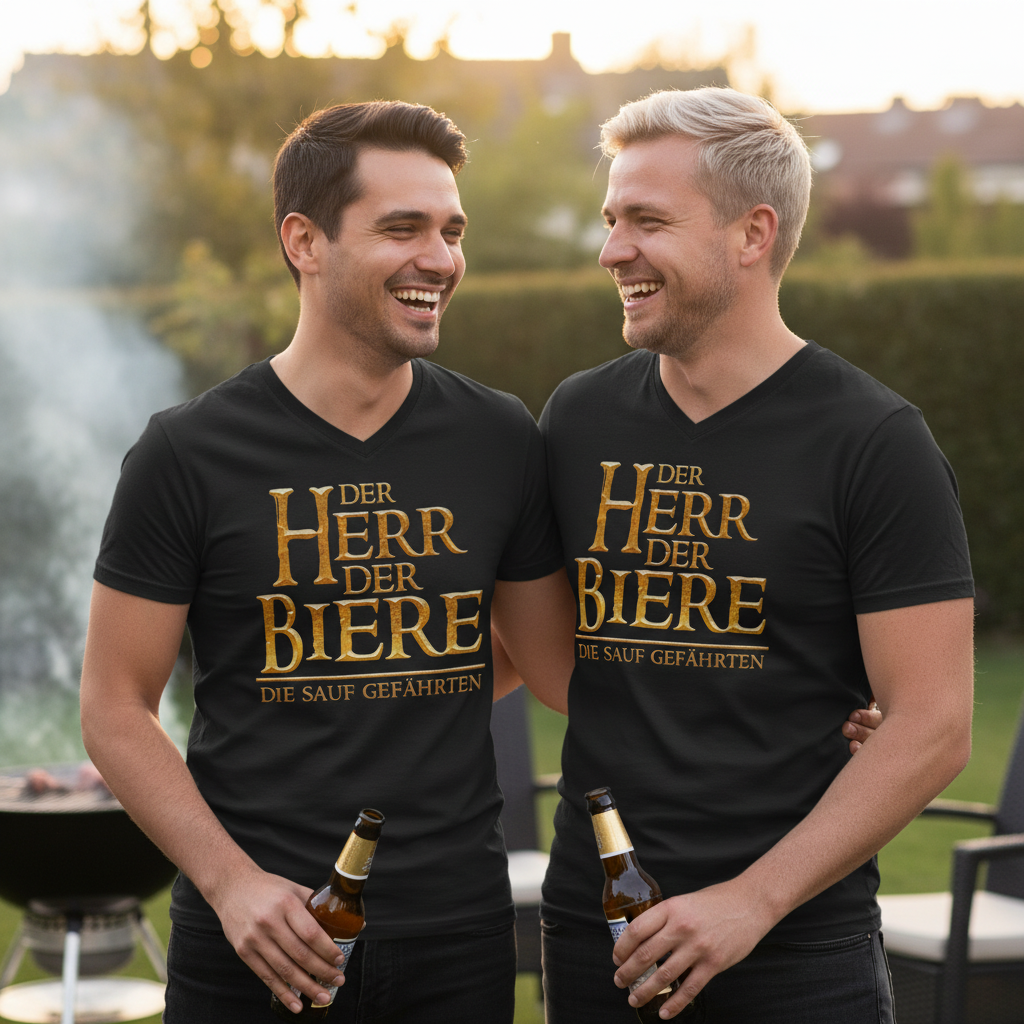 Der Herr der Biere die sauf Gefährten HDR - Herren V-Neck Shirt