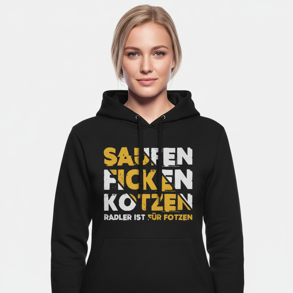 Saufen Ficken Kotzen Radler ist für Fotzen - Damen Hoodie
