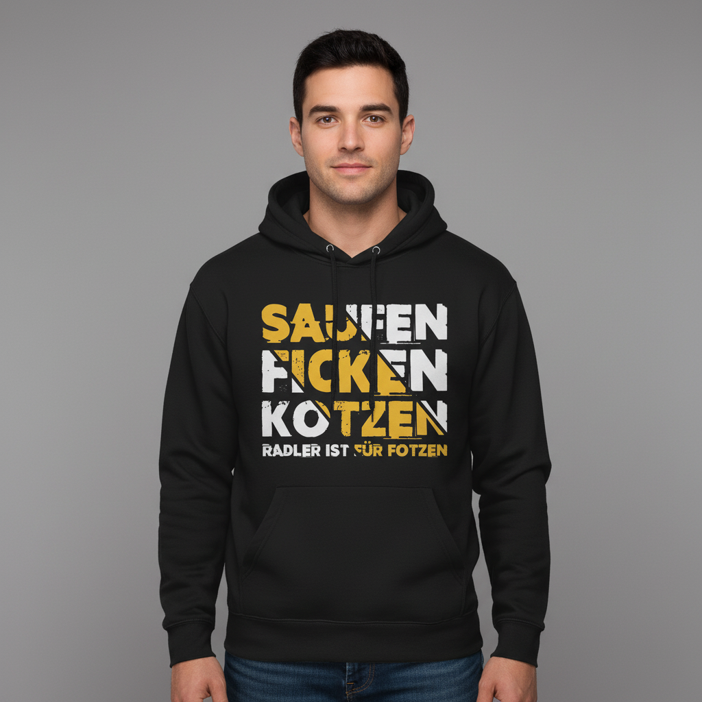 Saufen Ficken Kotzen Radler ist für Fotzen - Unisex Hoodie