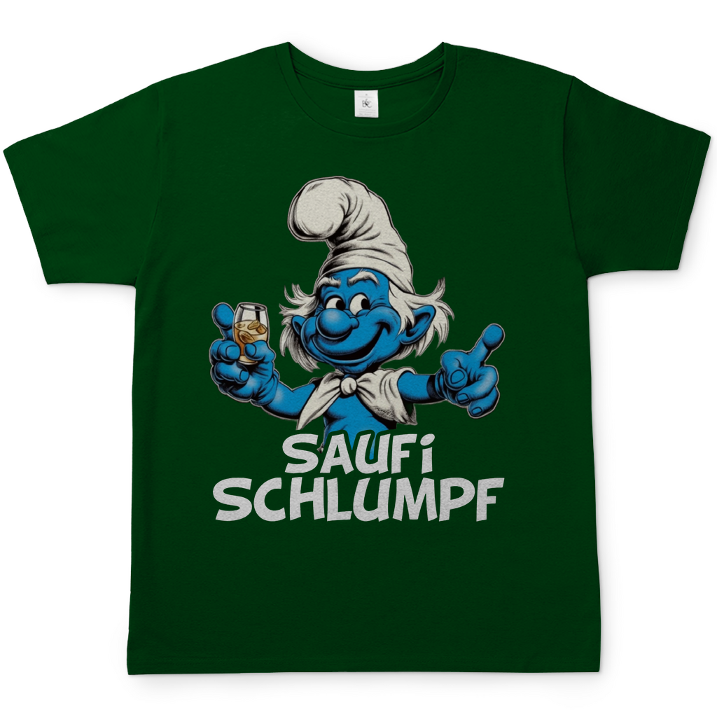 Saufi Schlumpf Grafik - Herren Shirt Bottle Green