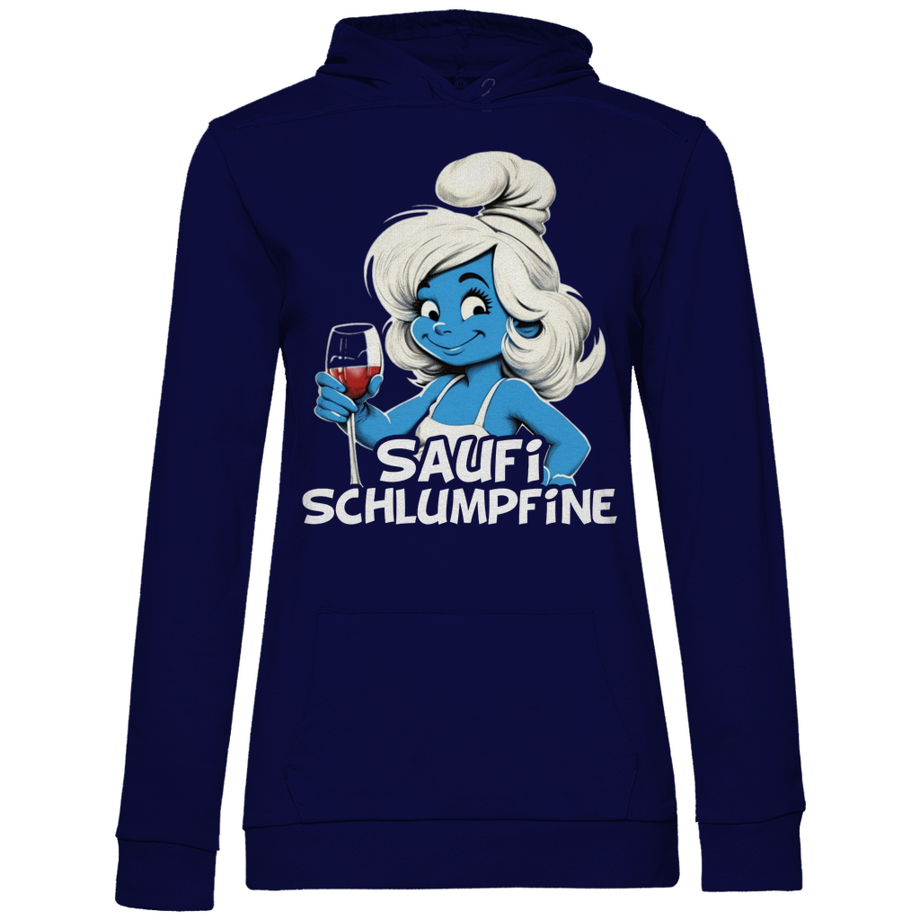 Saufi Schlumpfine Grafik - Damen Hoodie Navy Blue