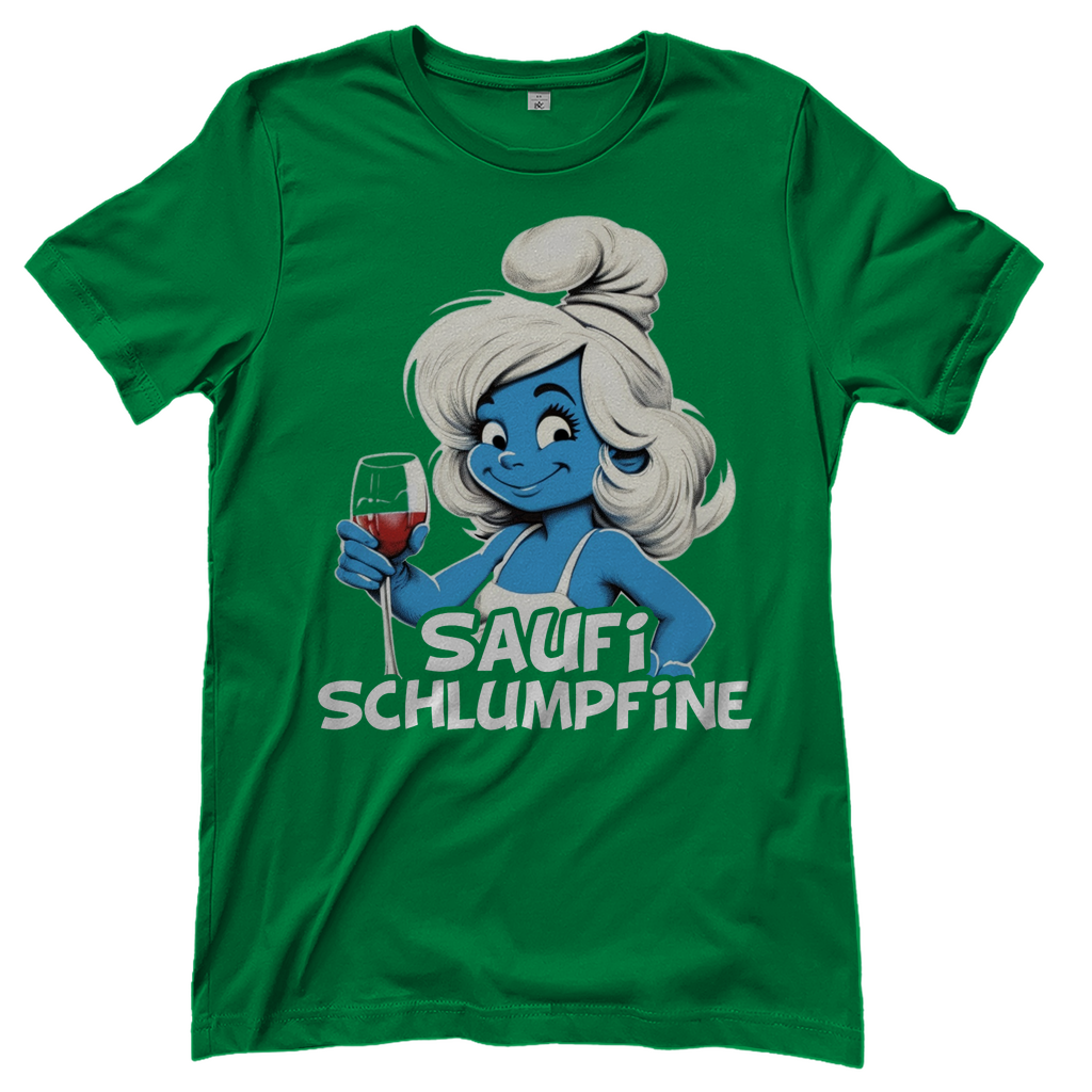 Saufi Schlumpfine Grafik - Damenshirt Kelly Green