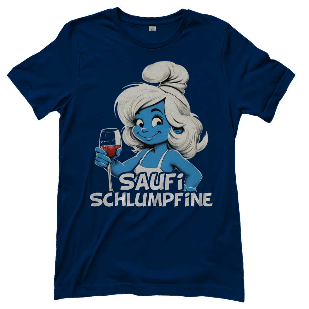 Saufi Schlumpfine Grafik - Damenshirt Navy