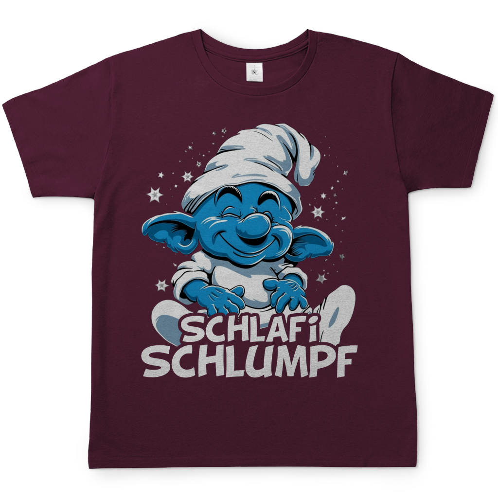 Schlafi Schlumpf Grafik - Herren Shirt Burgundy
