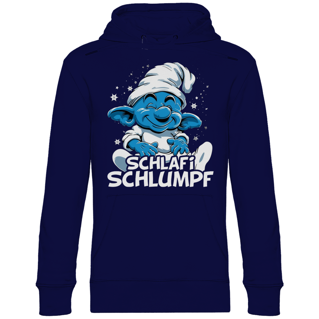 Schlafi Schlumpf Grafik - Unisex Hoodie Navy Blue