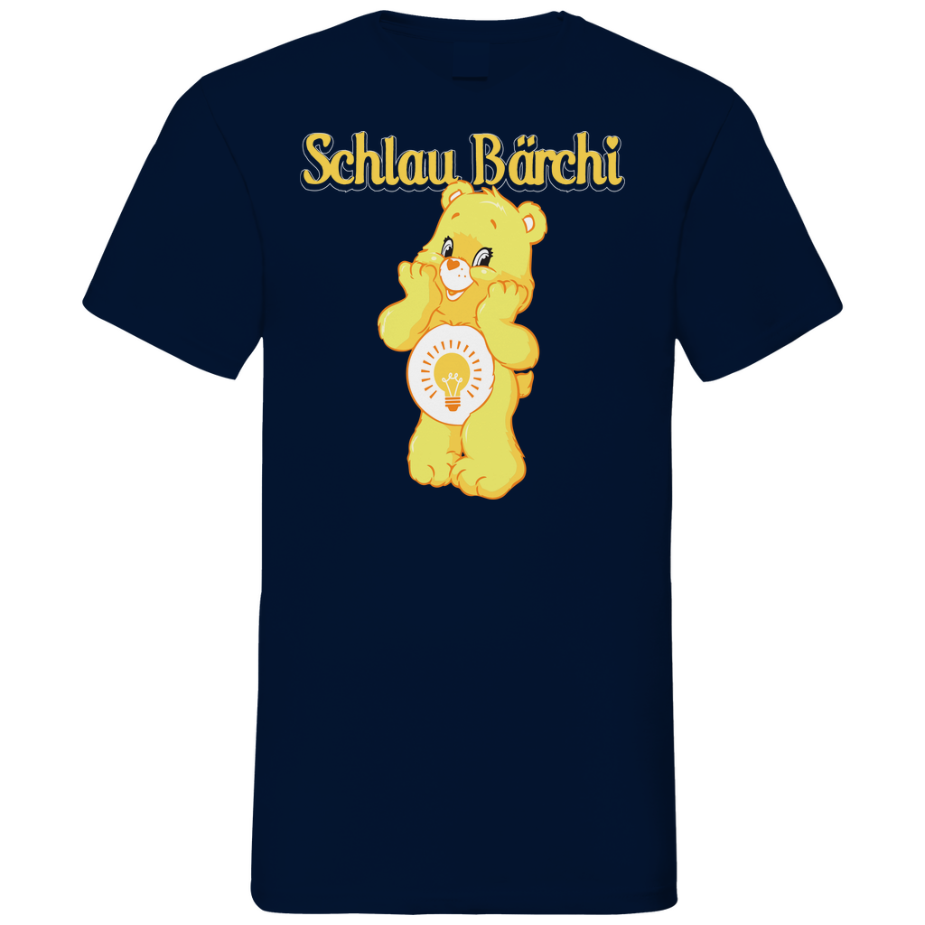 Schlau Bärchi - Glücksbärchi - Herren V-Neck Shirt Navy