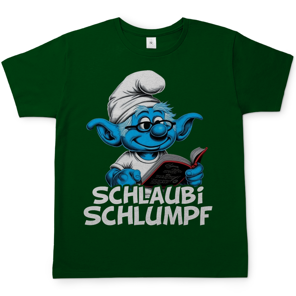 Schlaubi Schlumpf Grafik - Herren Shirt Bottle Green