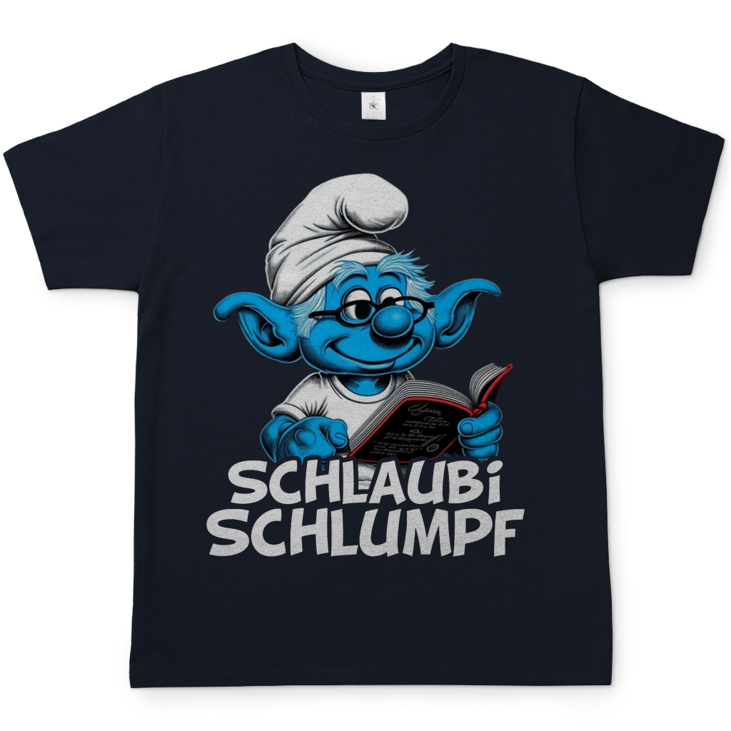 Schlaubi Schlumpf Grafik - Herren Shirt Navy