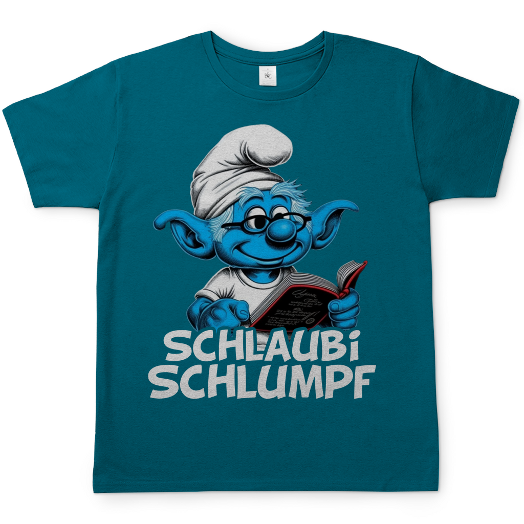 Schlaubi Schlumpf Grafik - Herren Shirt Diva Blue