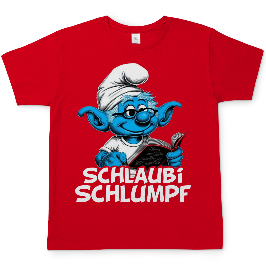 Schlaubi Schlumpf Grafik - Herren Shirt Red