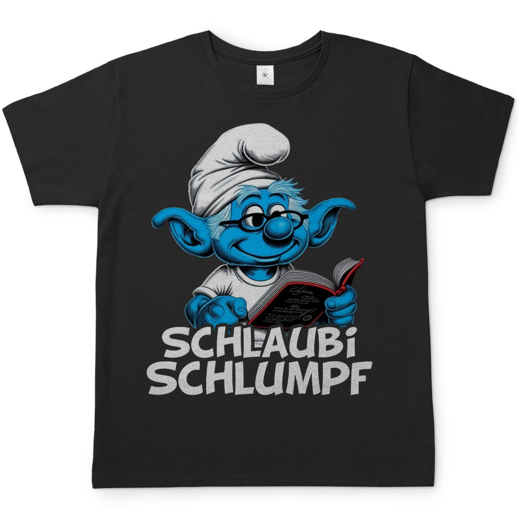 Schlaubi Schlumpf Grafik - Herren Shirt Black