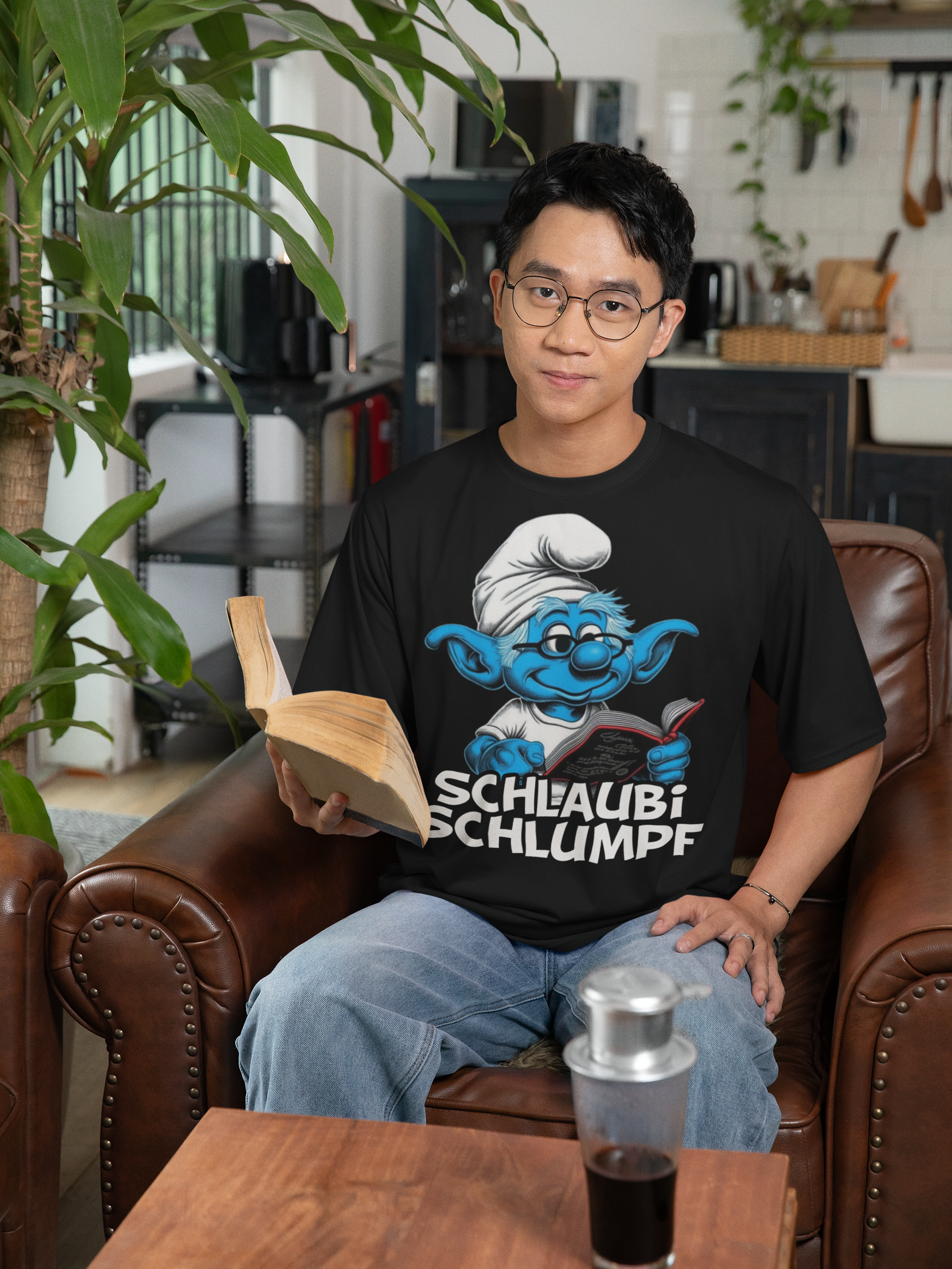 Schlaubi Schlumpf Grafik - Herren Shirt