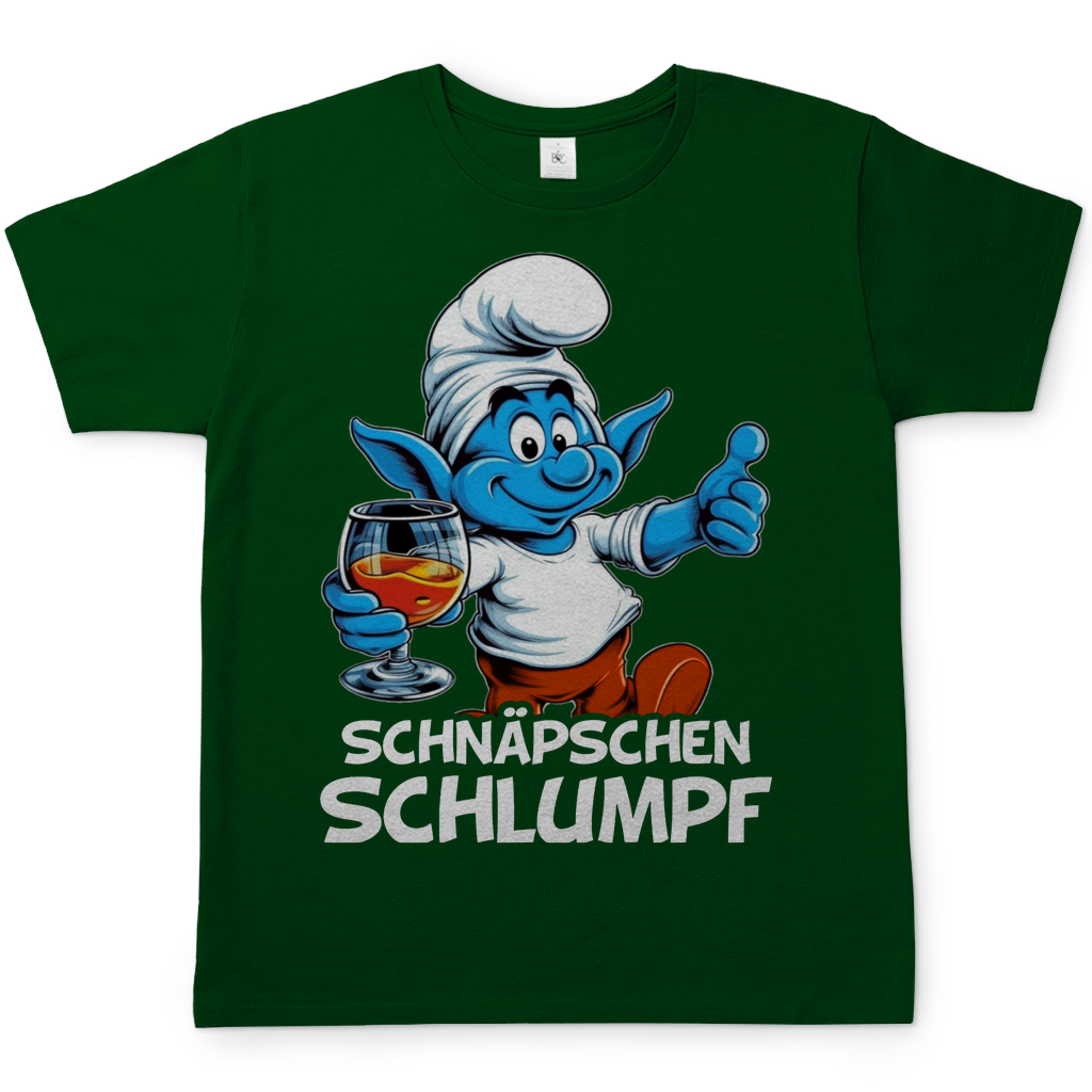 Schnäpschen Schlumpf Grafik - Herren Shirt Bottle Green