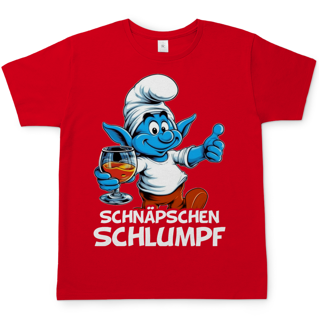Schnäpschen Schlumpf Grafik - Herren Shirt Red