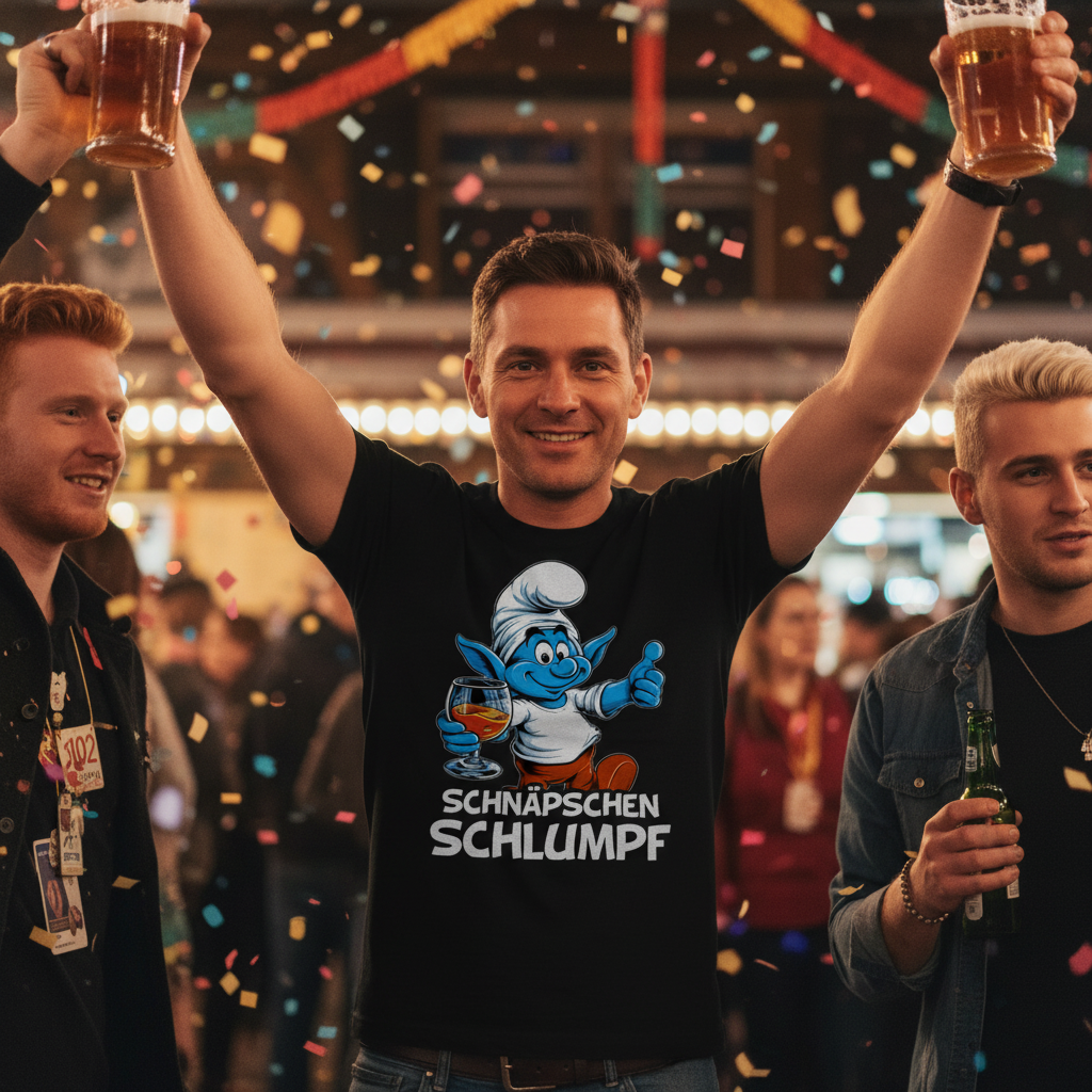 Schnäpschen Schlumpf Grafik - Herren Shirt