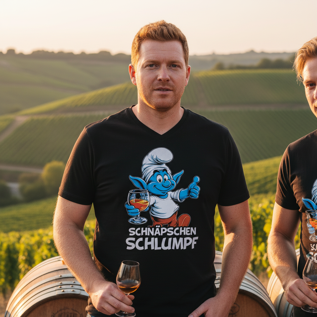 Schnäpschen Schlumpf Grafik - Herren V-Neck Shirt
