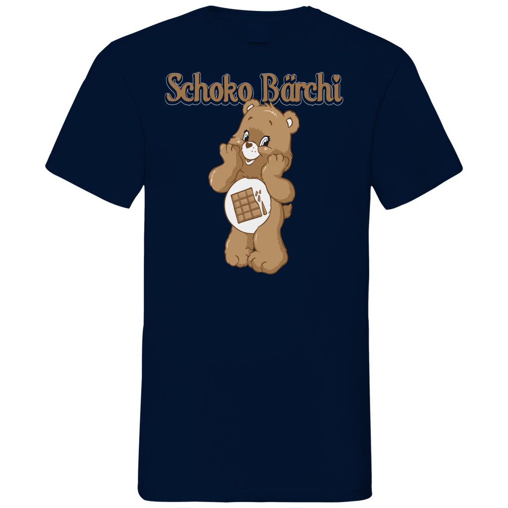 Schoko Bärchi - Glücksbärchi - Herren V-Neck Shirt Navy
