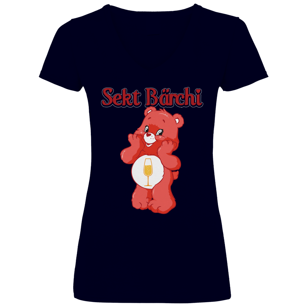 Sekt Bärchi - Glücksbärchi - V-Neck Damenshirt Deep Navy