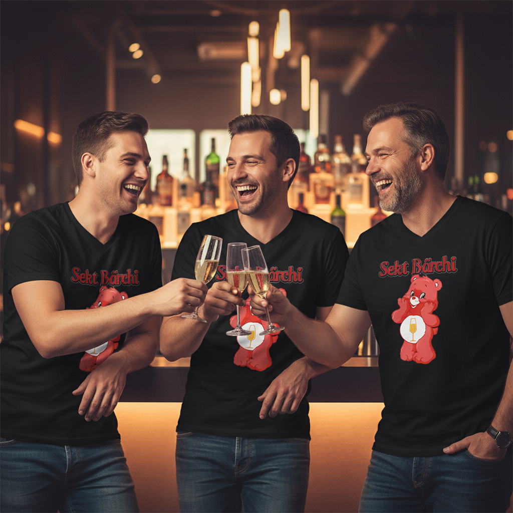 Sekt Bärchi - Glücksbärchi - Herren V-Neck Shirt