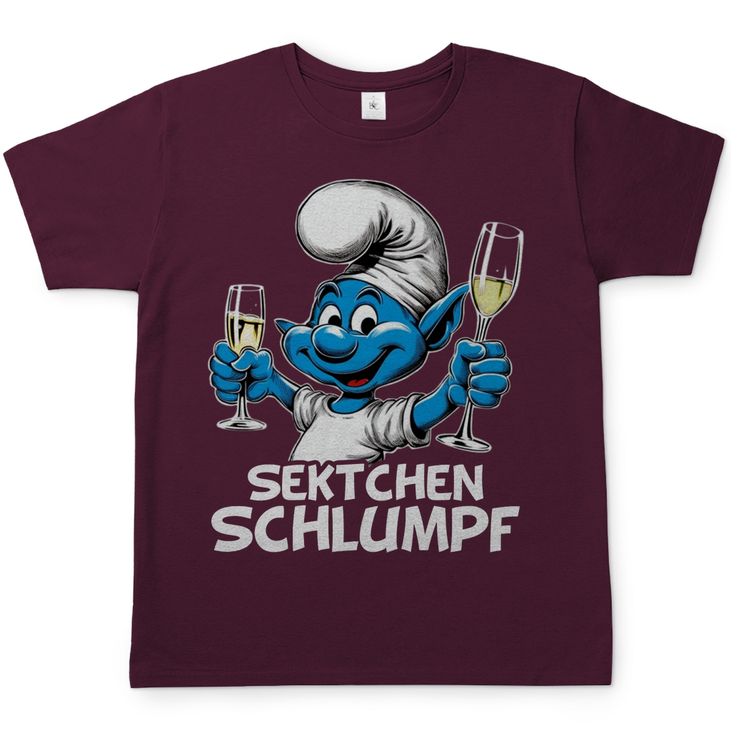 Sektchen Schlumpf Grafik - Herren Shirt Burgundy