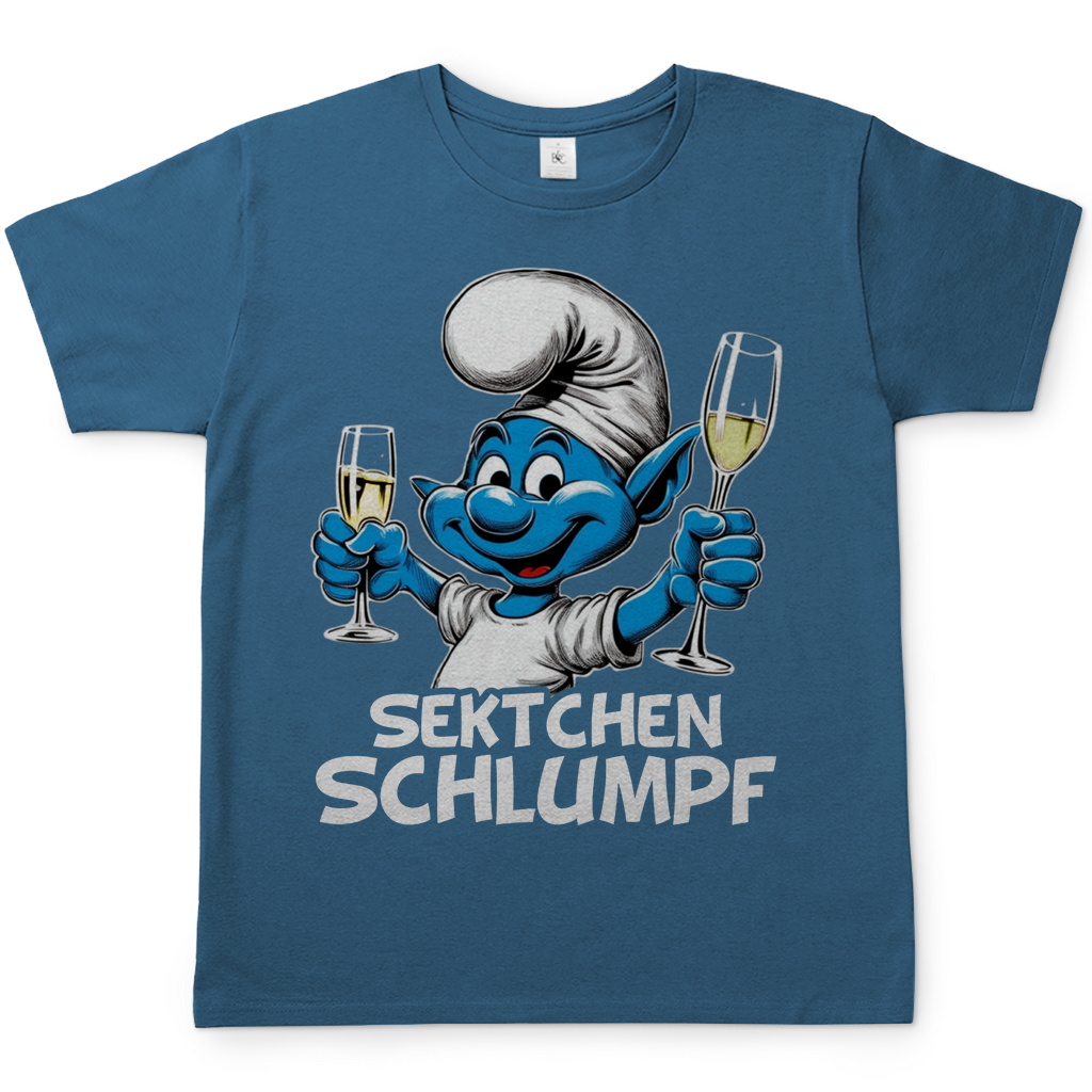 Sektchen Schlumpf Grafik - Herren Shirt Stone Blue
