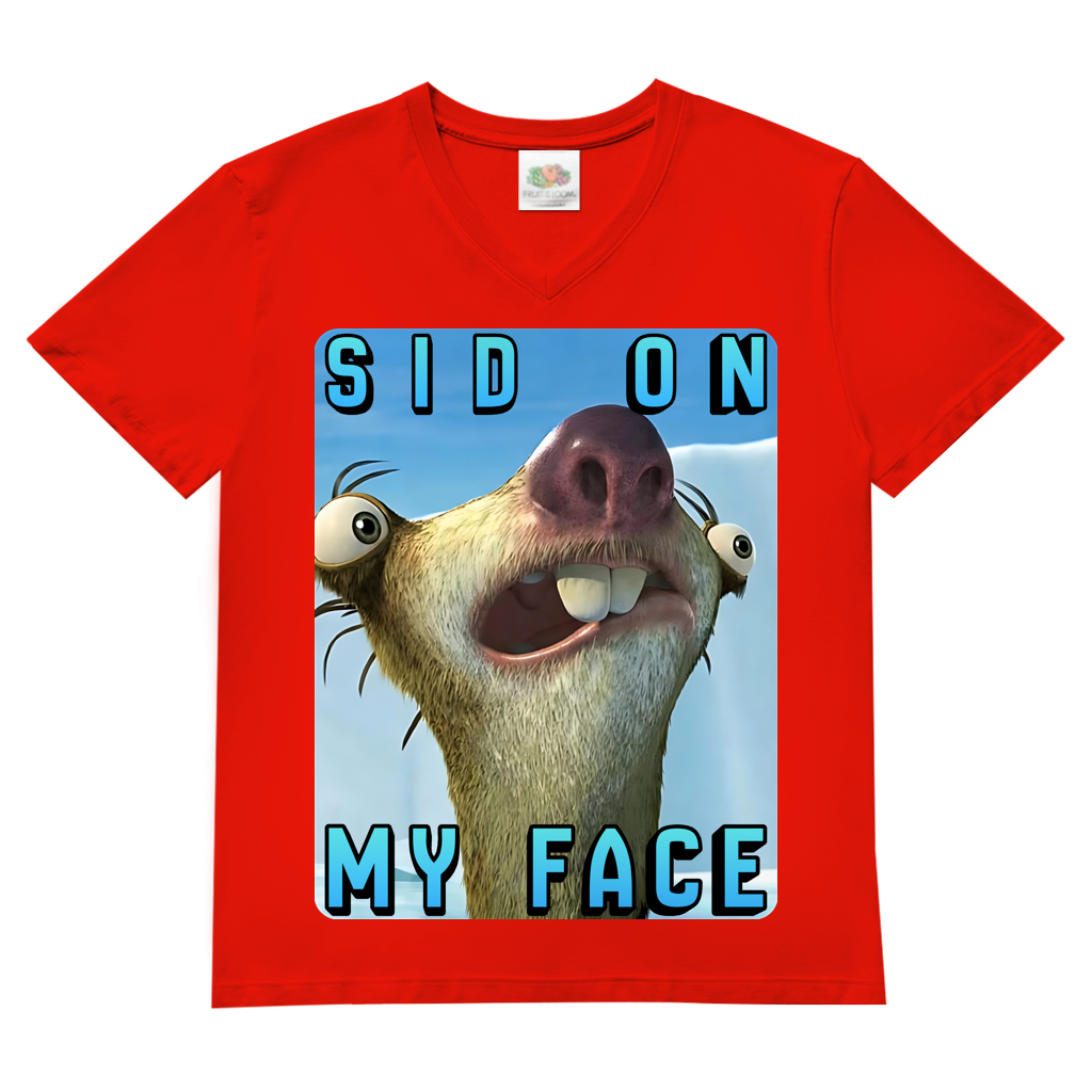 SID ON MY FACE - Herren V-Neck T-Shirt Red