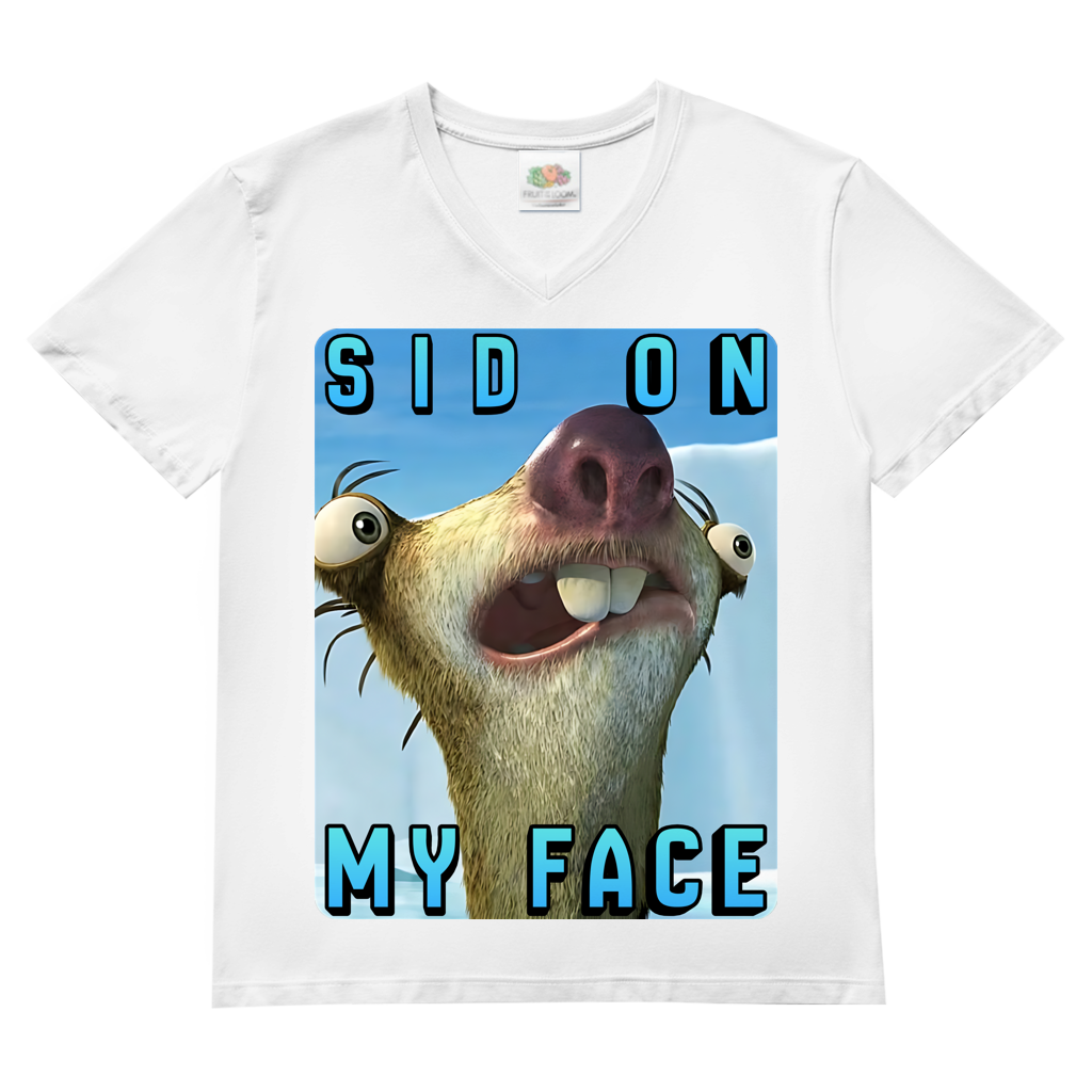SID ON MY FACE - Herren V-Neck T-Shirt White