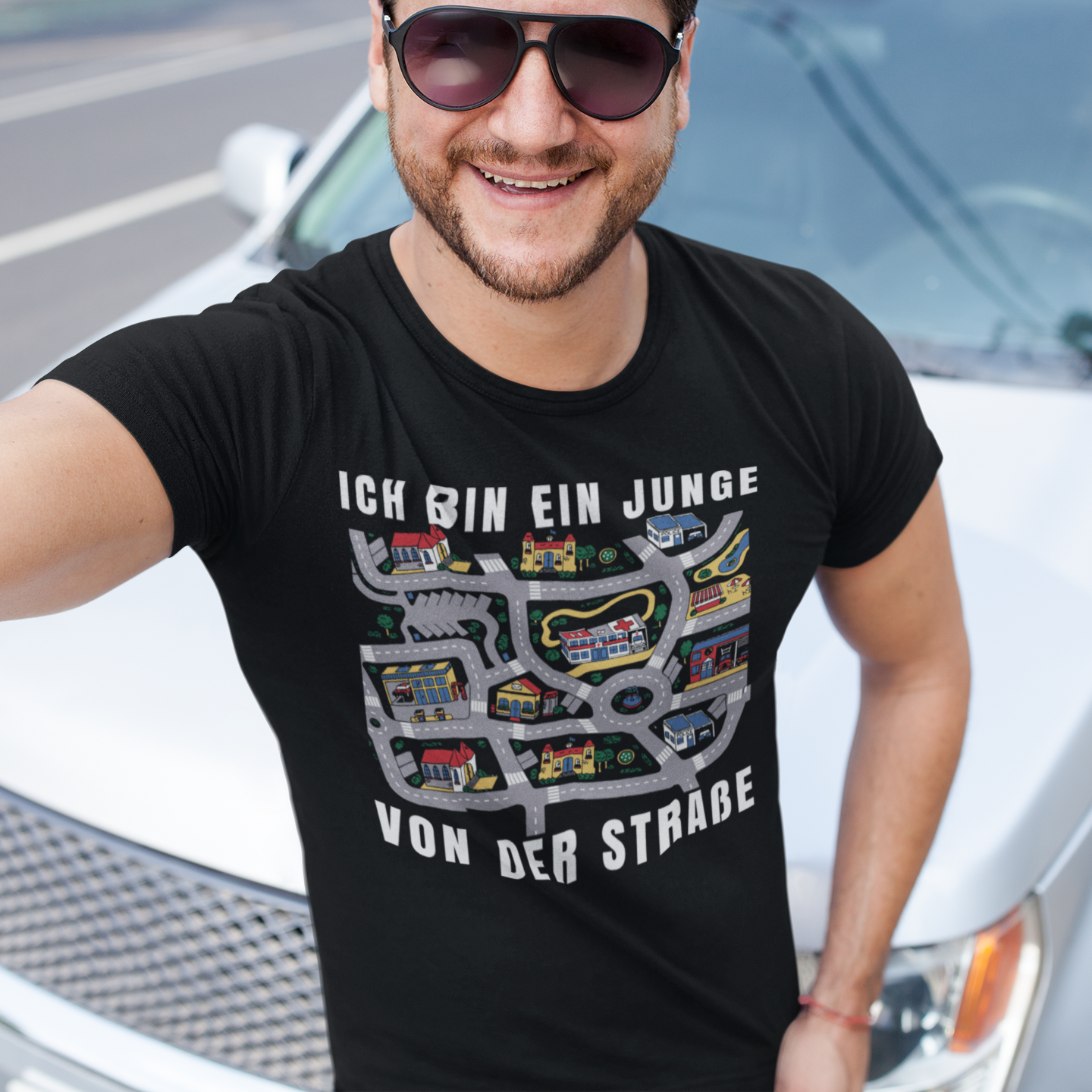 Herren T-Shirt Ich bin ein Junge von der Straße Spielteppich Shirt