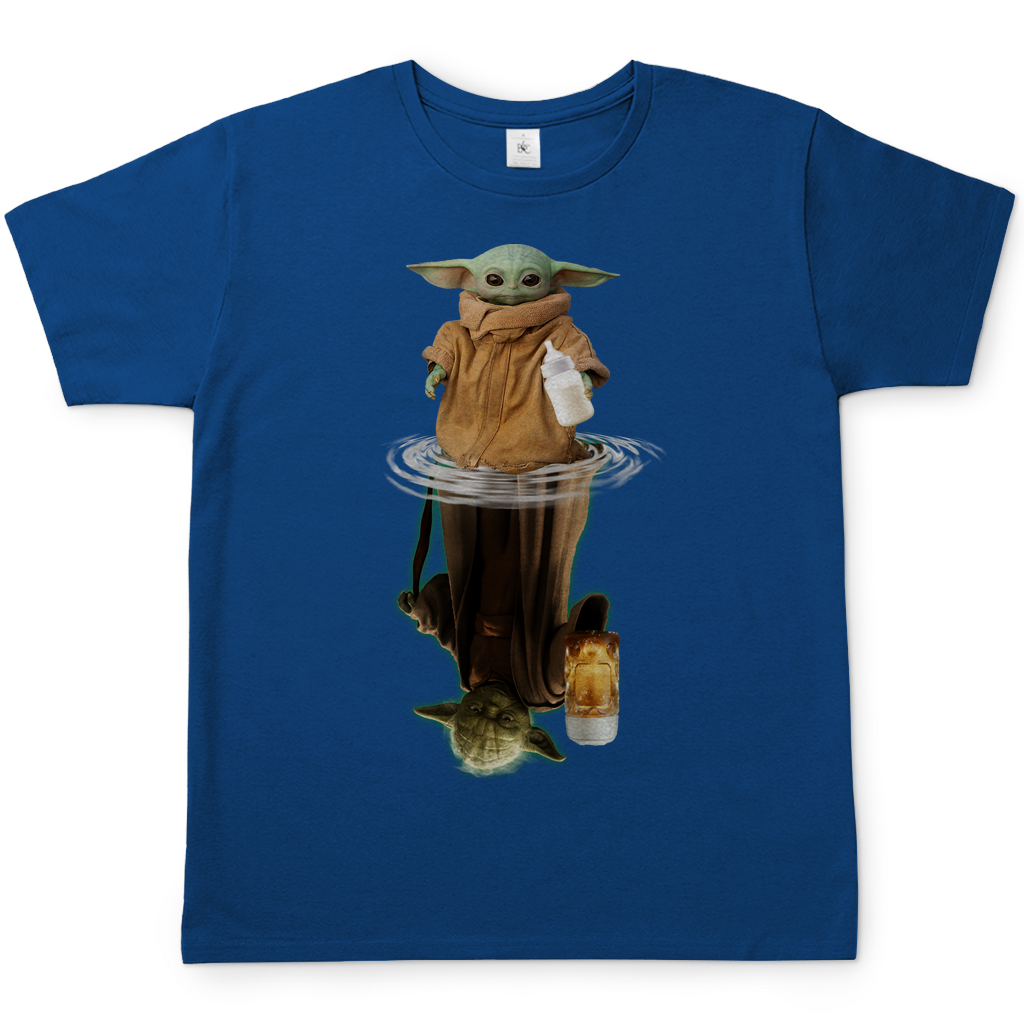 Baby Grogu und Meister Yoda mit Bier - Herren Shirt Royal Blue