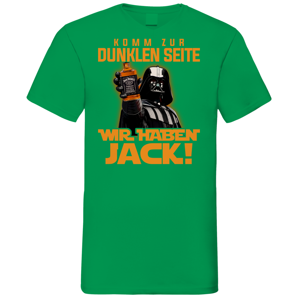 Komm zur dunklen Seite wir haben Jack Darth Vader - Herren V-Neck Shirt Kelly Green