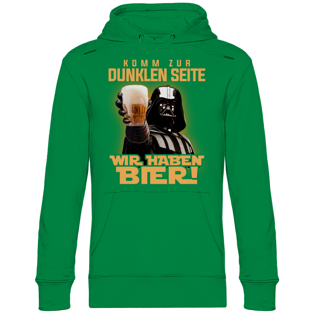Komm zur dunklen Seite wir haben Bier Darth Vader - Unisex Hoodie Kelly Green