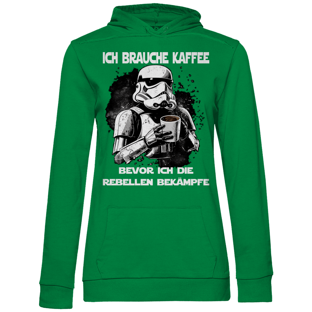 Ich brauche Kaffee - Stormtrooper - Damen Hoodie Kelly Green