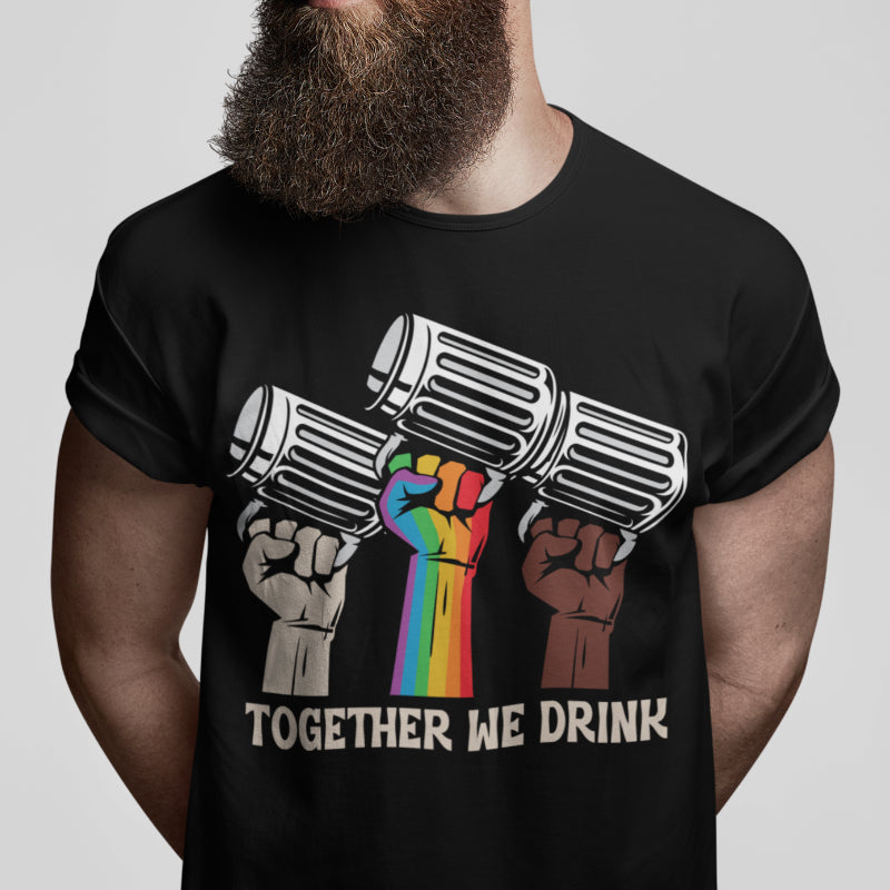 Bier T-Shirt Männer Together We Drink – LGBTQ+ Pride Style für Festival & Party