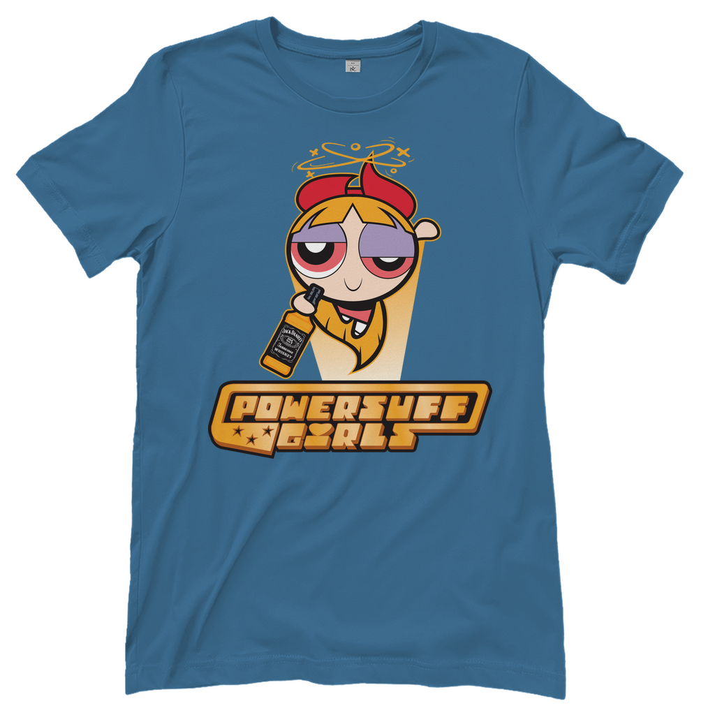 Blossom Powersuff Powerpuff Girls - Damenshirt Stone Blue