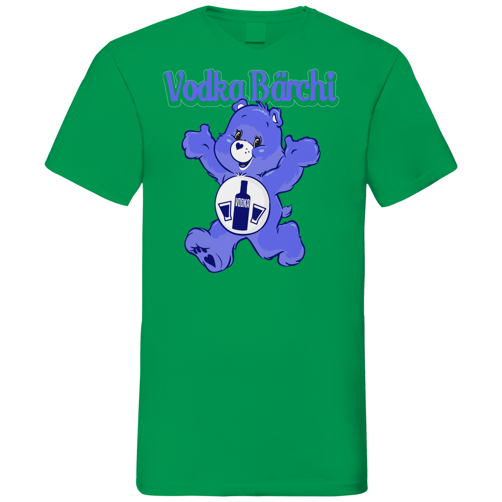 Vodka Bärchi - Glücksbärchi - Herren V-Neck Shirt Kelly Green