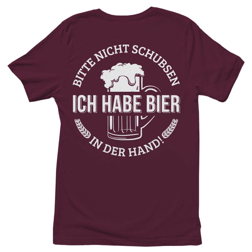 Bitte nicht schubsen ich habe Bier in der Hand - Damenshirt Burgundy