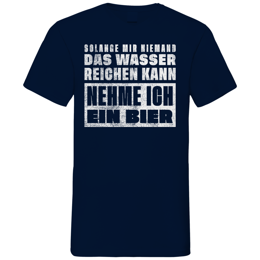 Nehme ich ein Bier - Herren V-Neck Shirt Navy