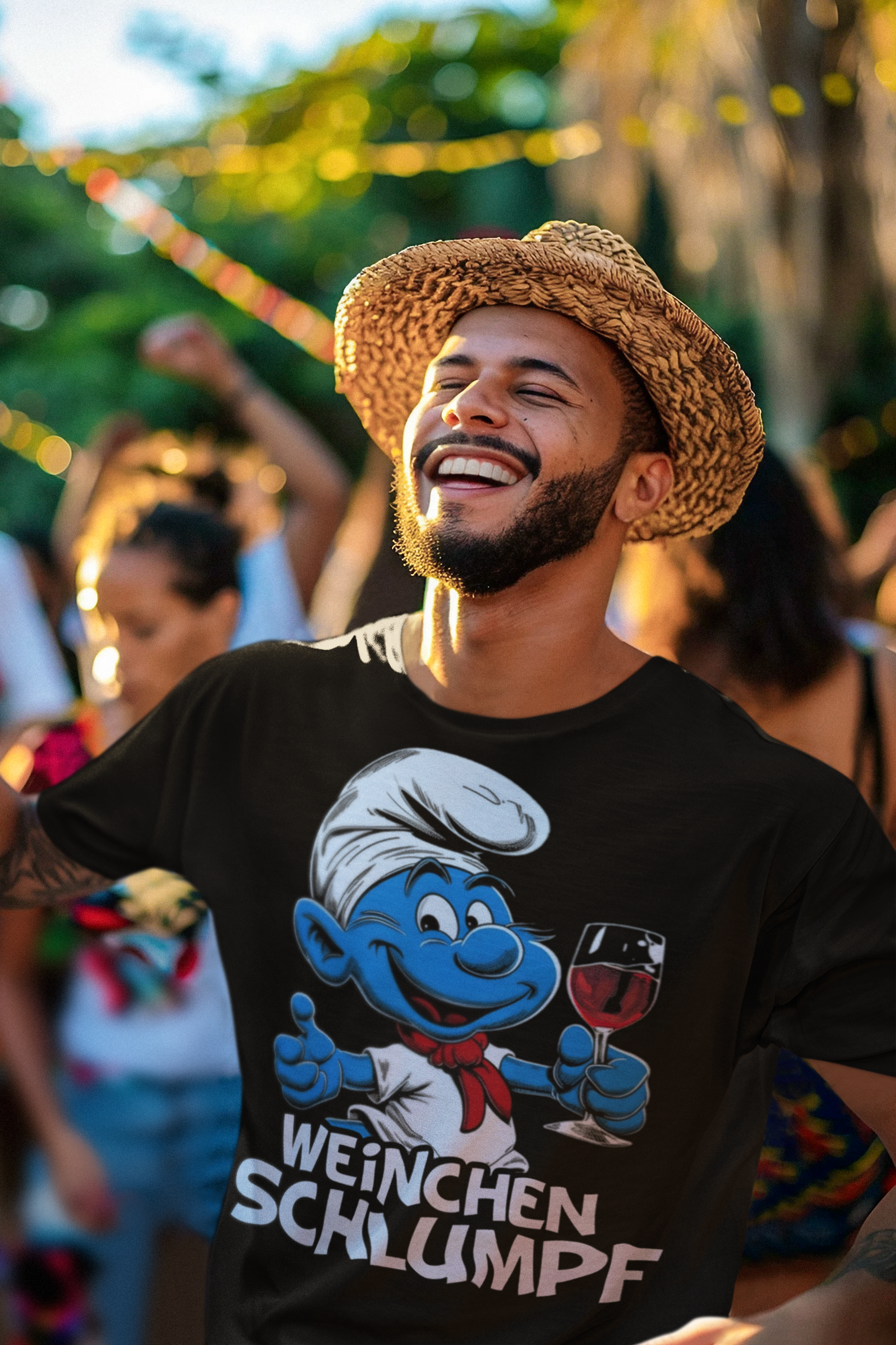 Weinchen Schlumpf Grafik - Herren Shirt