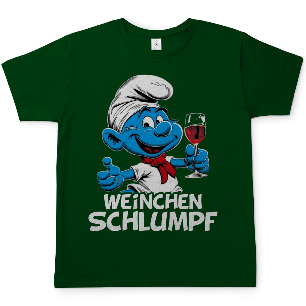 Weinchen Schlumpf Grafik - Herren Shirt Bottle Green