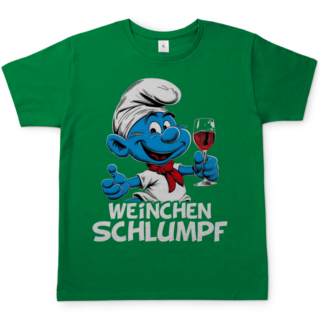 Weinchen Schlumpf Grafik - Herren Shirt Kelly Green