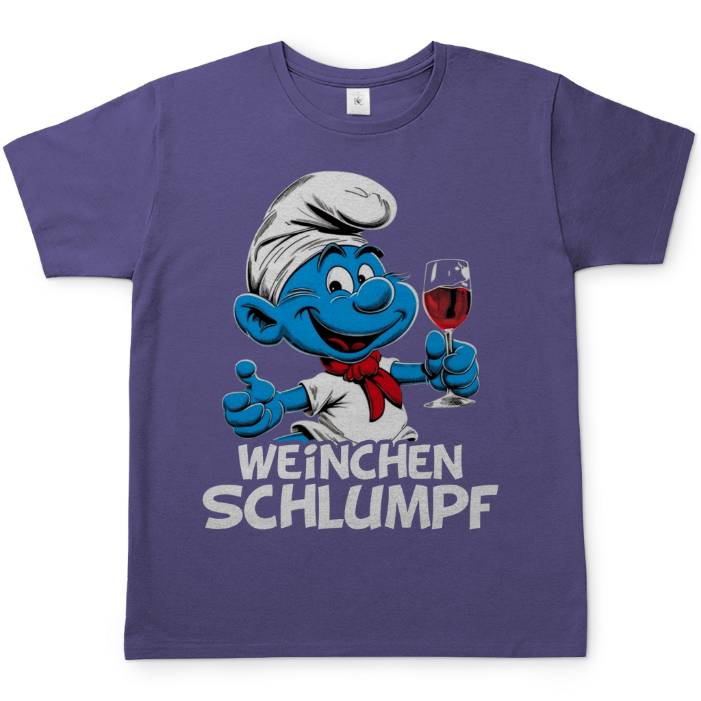 Weinchen Schlumpf Grafik - Herren Shirt Millennial Lilac