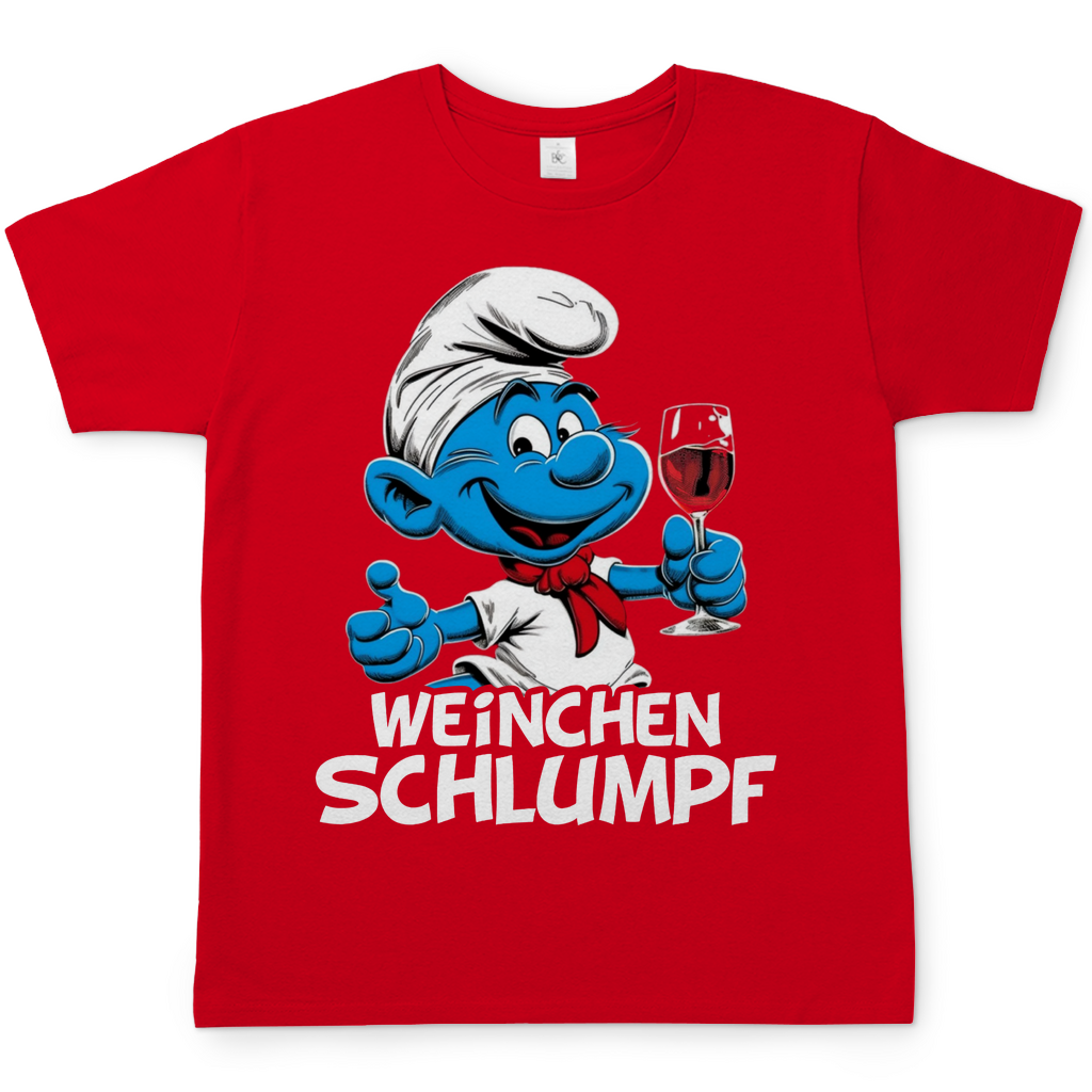 Weinchen Schlumpf Grafik - Herren Shirt Red