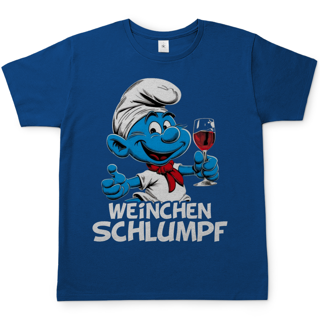 Weinchen Schlumpf Grafik - Herren Shirt Royal Blue